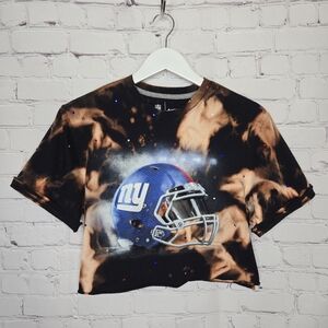 New York Giants Crop Top W/Rhinestones